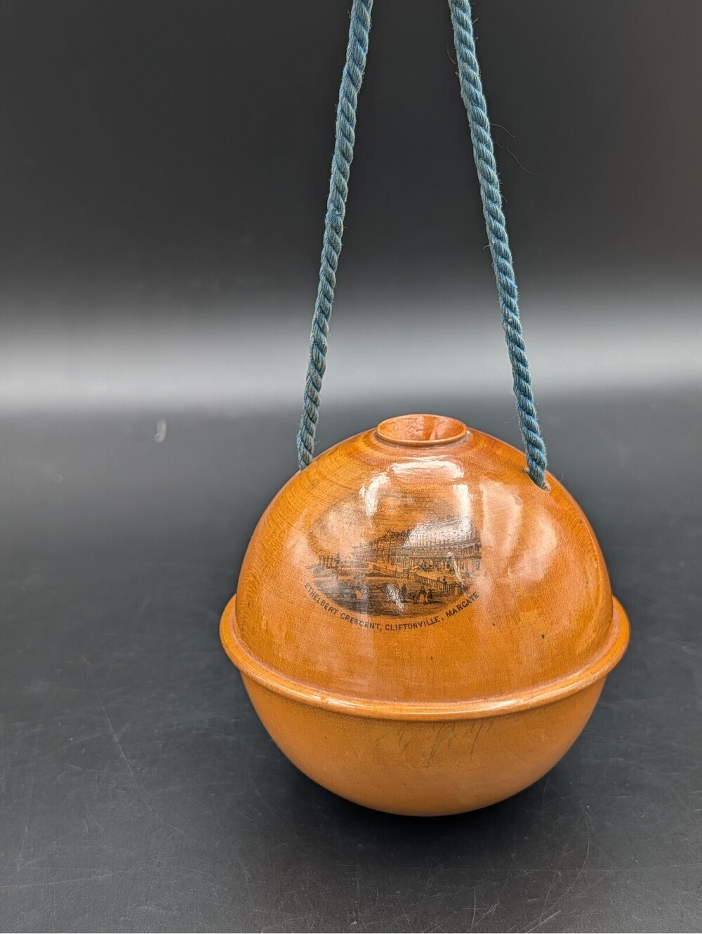 Antique Victorian Mauchline Ware String/Yarn Holder Cliftonville Margate